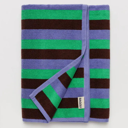 90's Mint Stripe Bath Towel - PABOOM