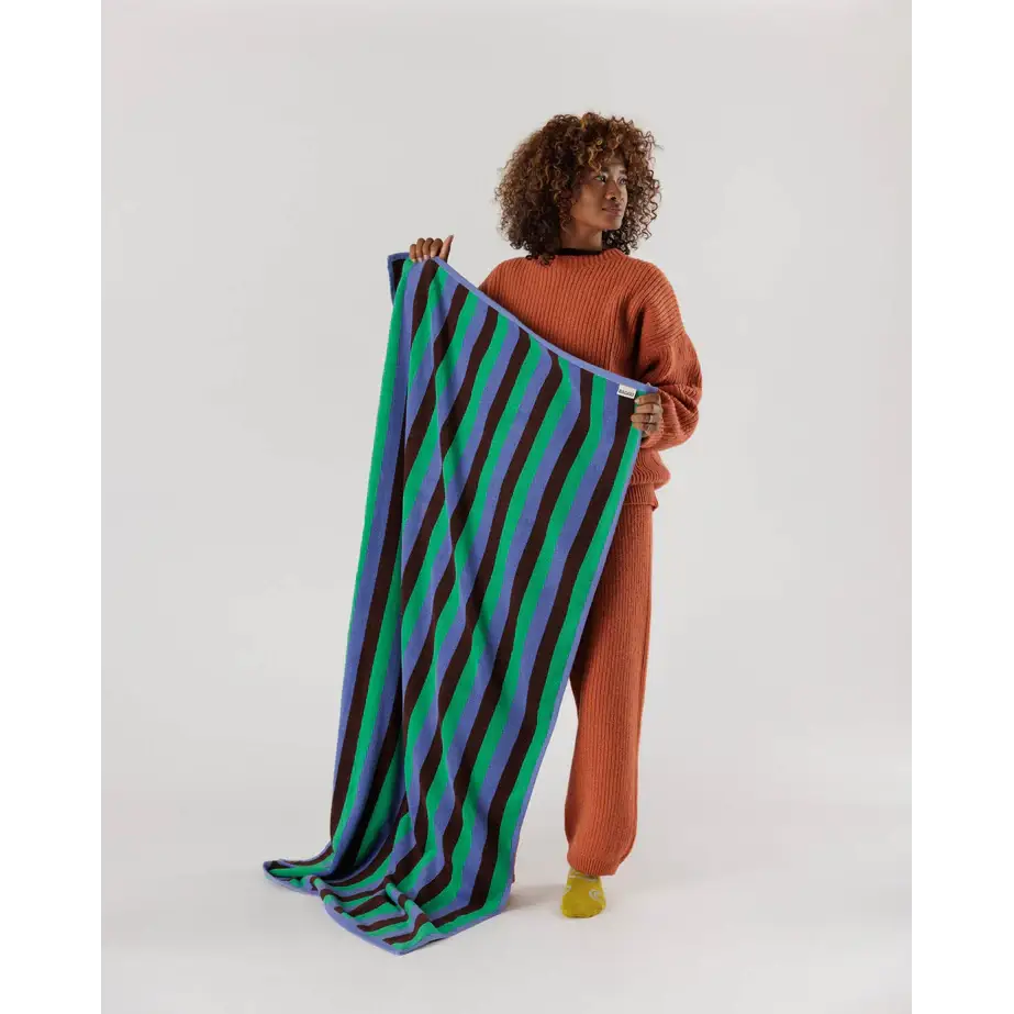 90's Mint Stripe Bath Towel - PABOOM