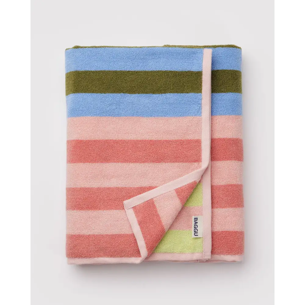 BAGGU Organic Cotton Bath Towel - Sherbet Stripe