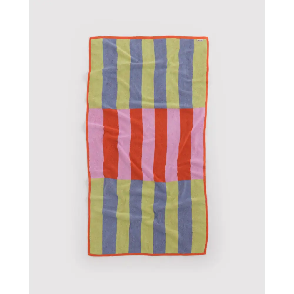 BAGGU Organic Cotton Bath Towel - Pool Stripe