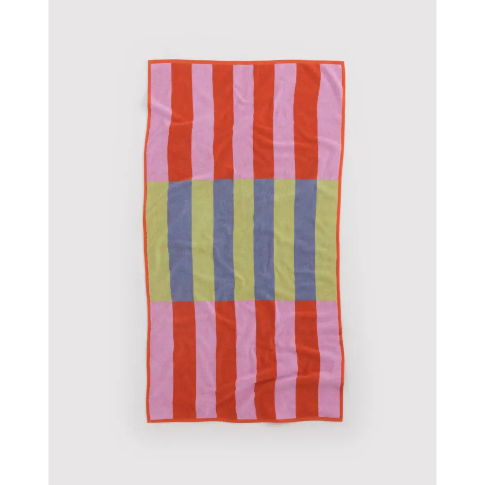 BAGGU Organic Cotton Bath Towel - Pool Stripe