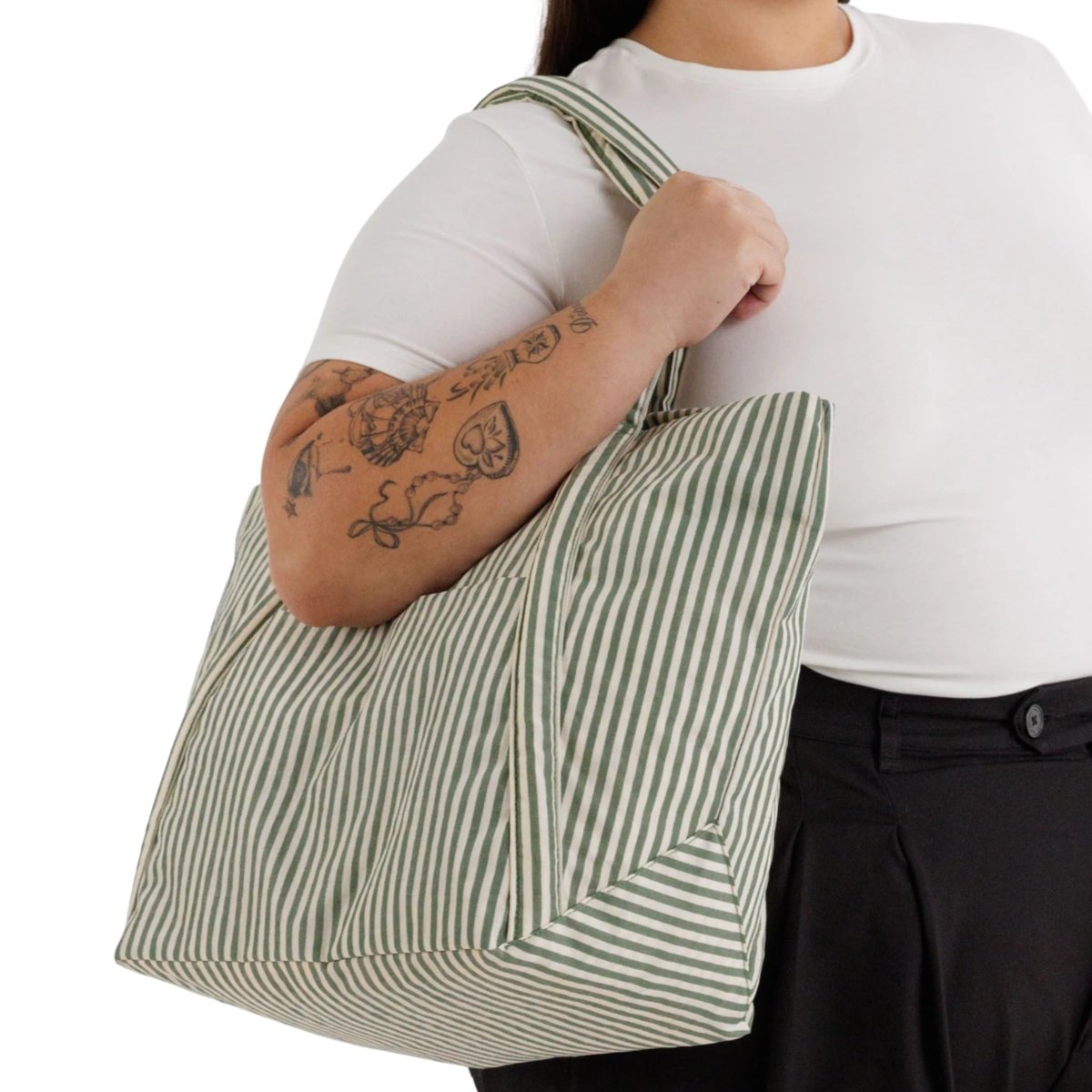 BAGGU Cloud Bag - Sage Stripe