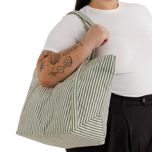 BAGGU Cloud Bag - Sage Stripe