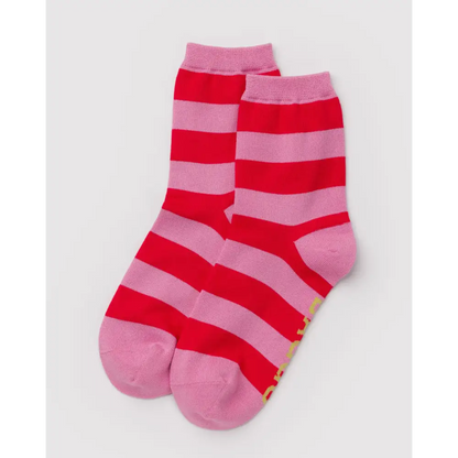 BAGGU Crew Sock - Pink Stripe