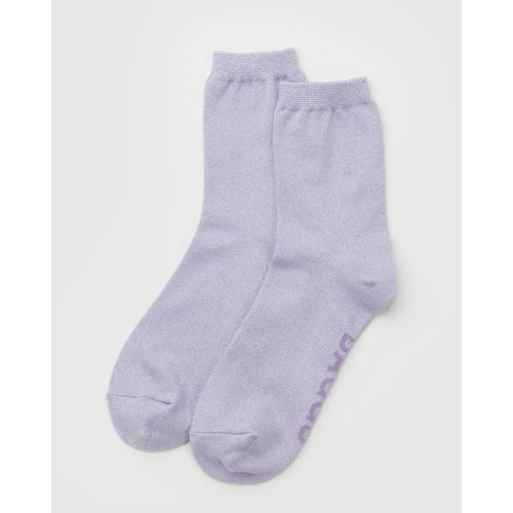 BAGGU - Crew Sock Cream Rosette Lilac Metallic