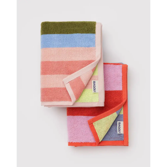 BAGGU - Hand Towel S/2 Pool Stripe Mix