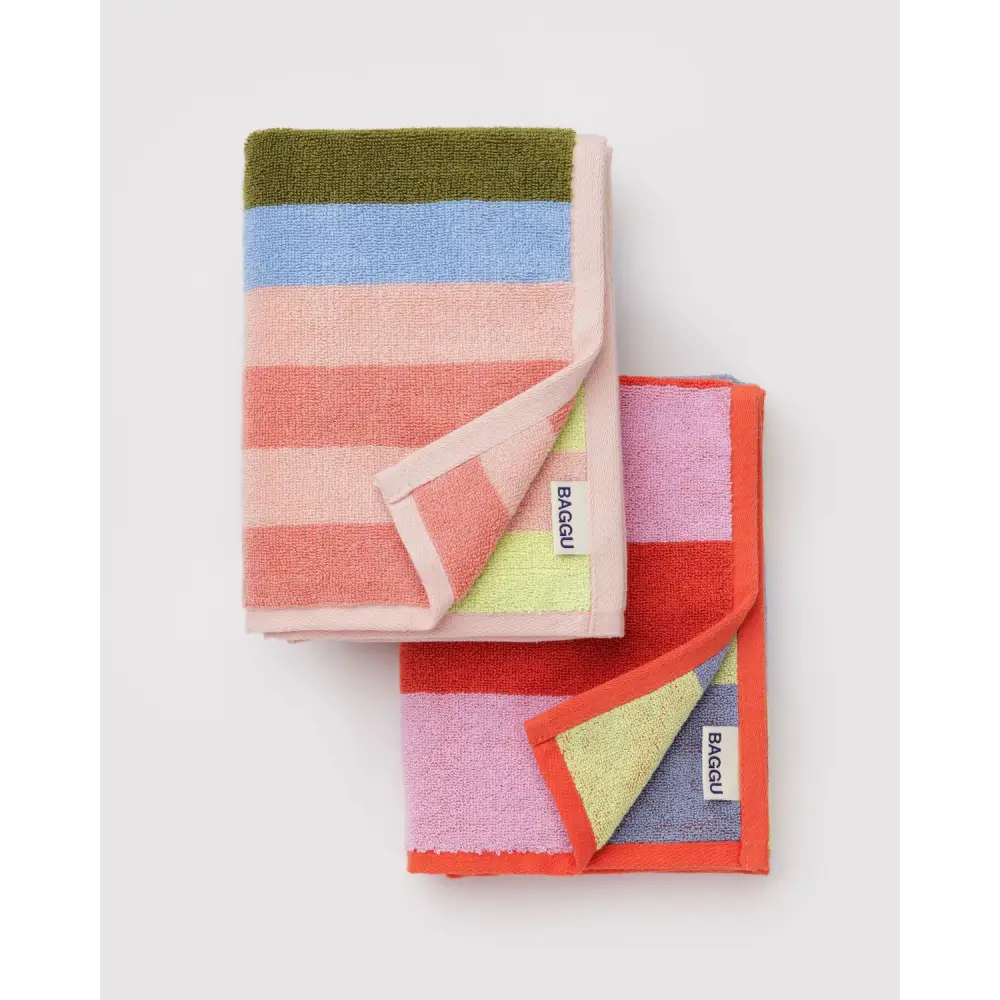 BAGGU Hand Towel Set - Pool Stripe Mix