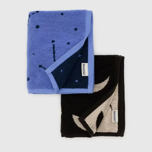 BAGGU - Hand Towel Set Night Sky - folded patterned towels