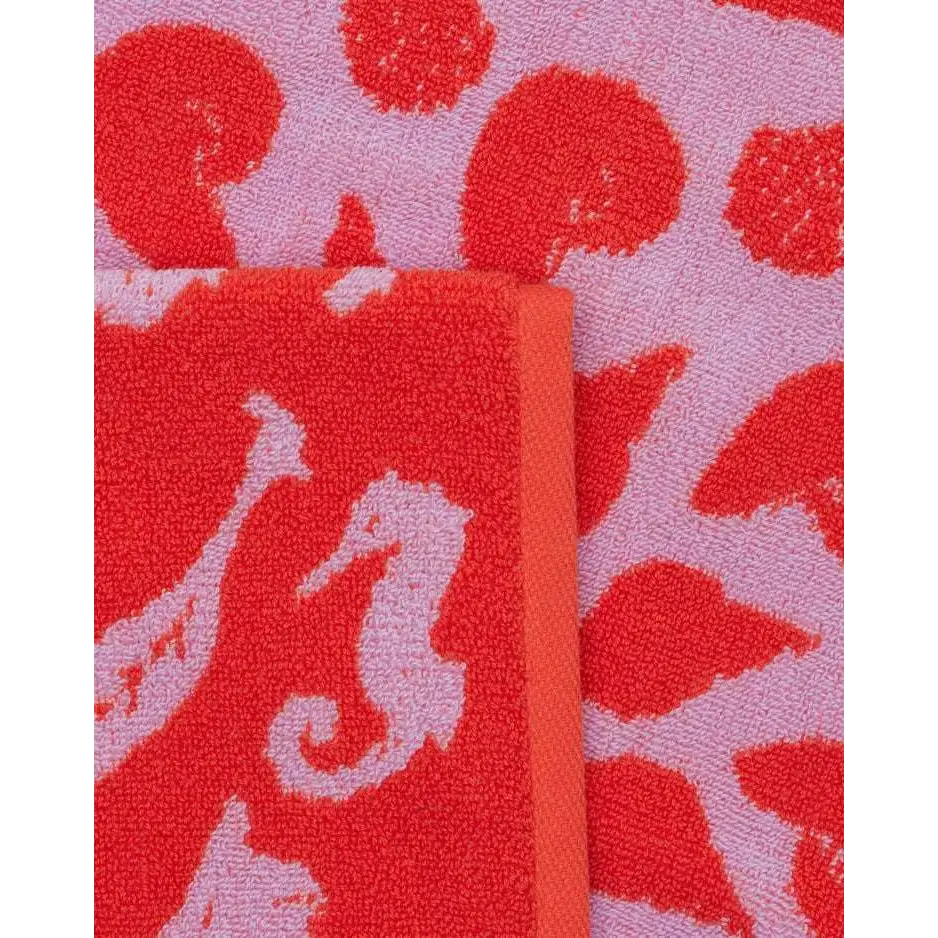 BAGGU - Hand Towel Set - pink red patterned towel