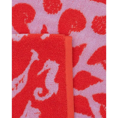 BAGGU - Hand Towel Set - pink red patterned towel