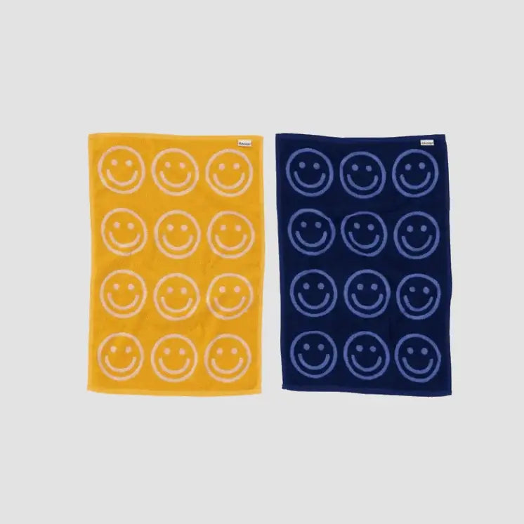 BAGGU - Hand Towel Set - two smiley-face patterned towels