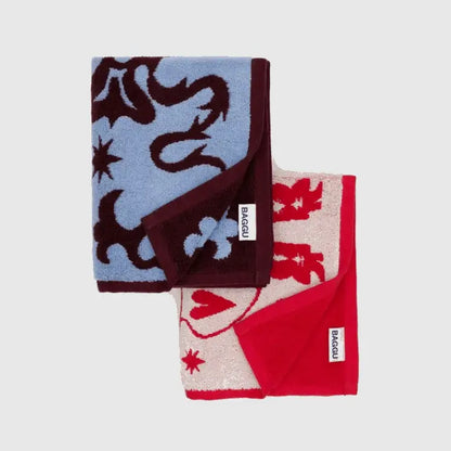 BAGGU - Hand Towel Set Western - two folded patterned towels