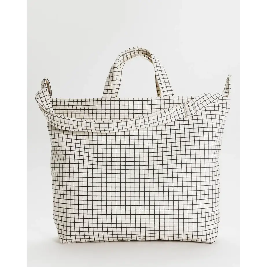 BAGGU Horizontal Zip Duck Bag - Natural Grid