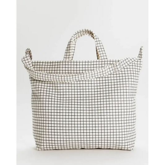BAGGU Horizontal Zip Duck Bag - Natural Grid