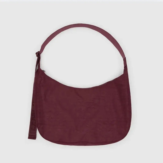 BAGGU Large Nylon Crescent Bag - Mahogany
