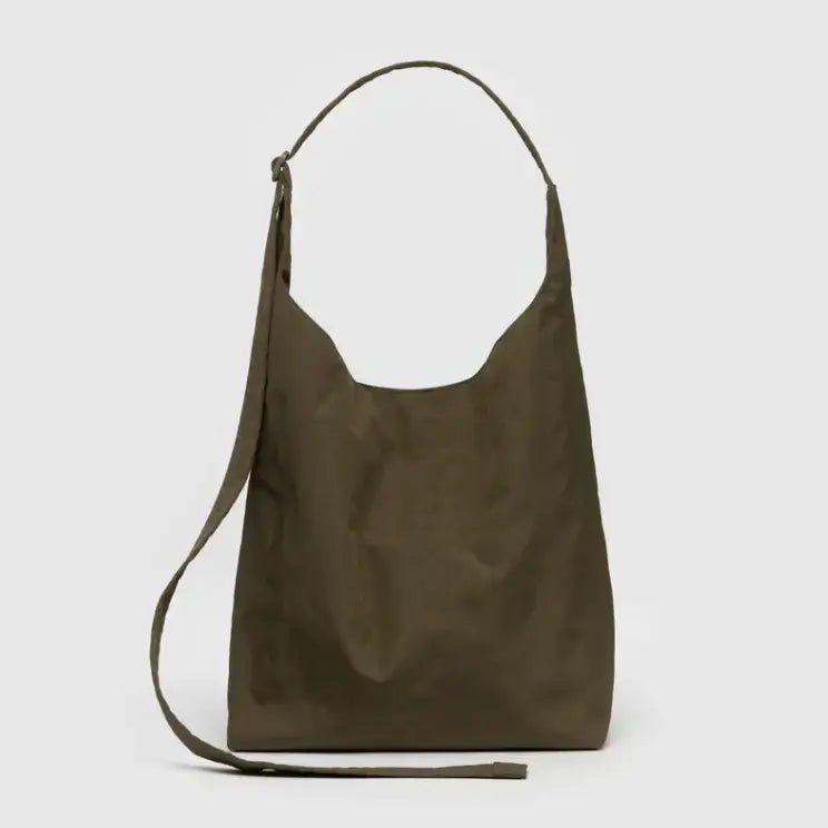 Front view of BAGGU Large Nylon Sling in Seaweed with adjustable strap - PABOOM