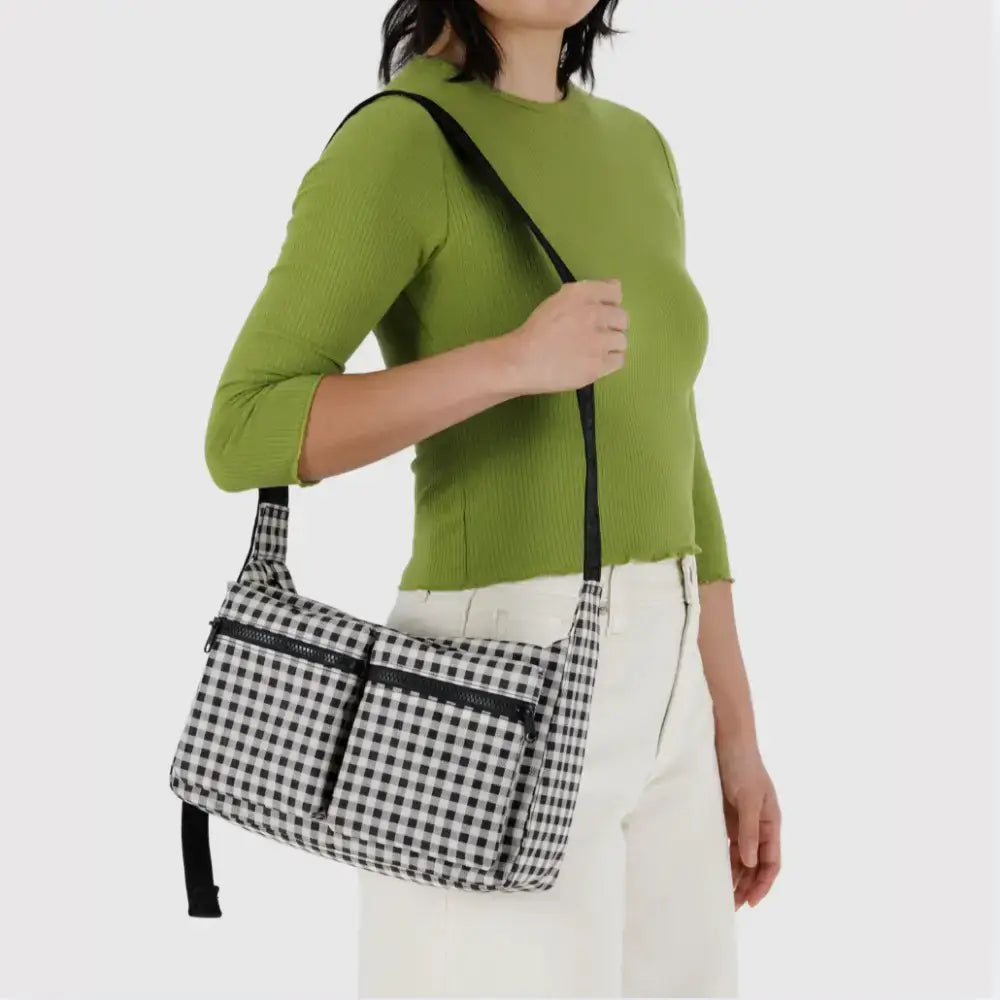 BAGGU - Medium Cargo Crossbody Black & White Gingham