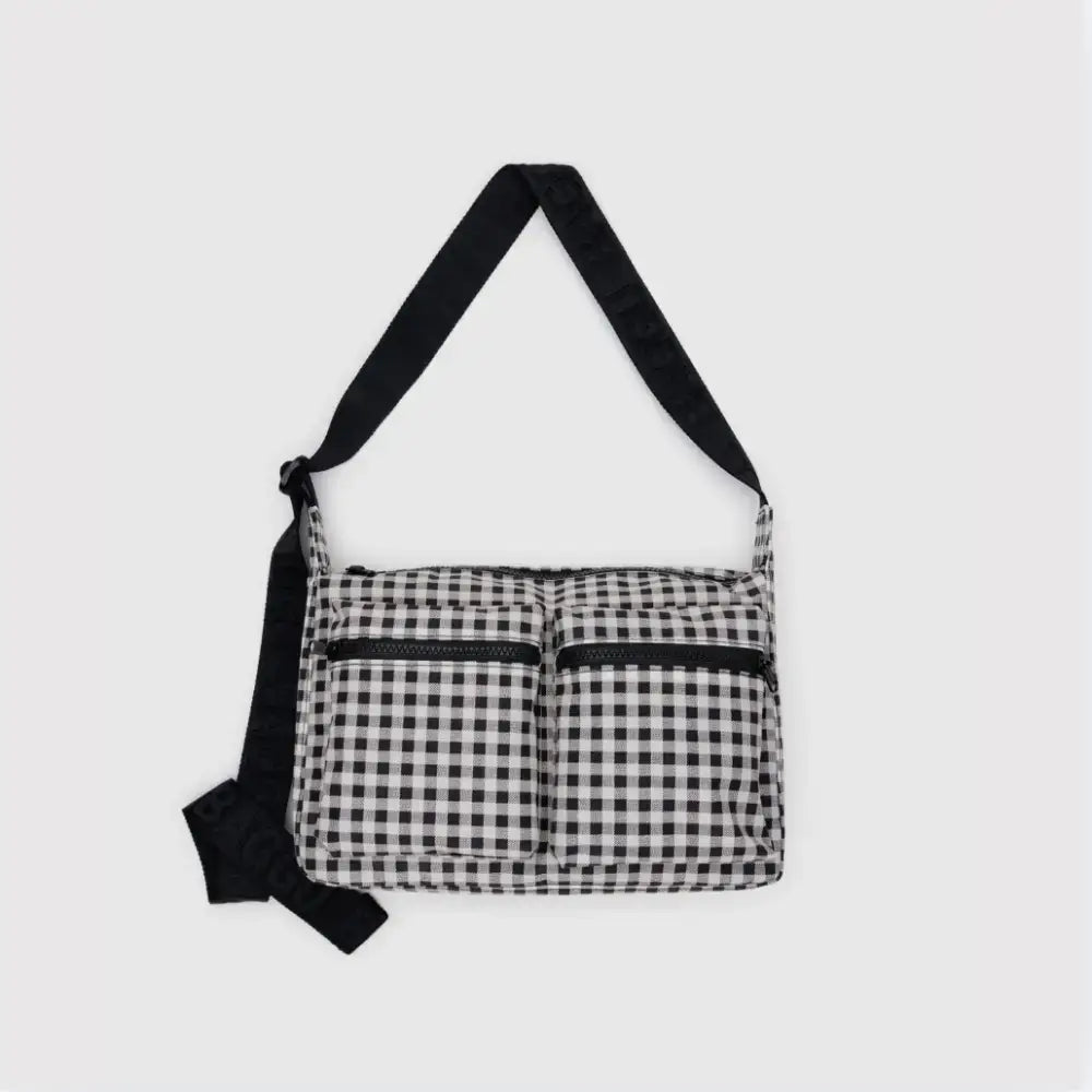 BAGGU - Medium Cargo Crossbody Black & White Gingham