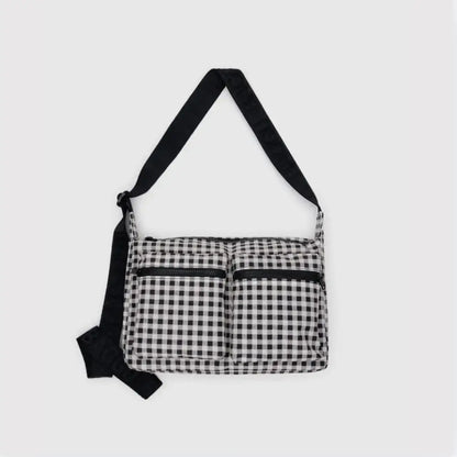 BAGGU - Medium Cargo Crossbody Black & White Gingham