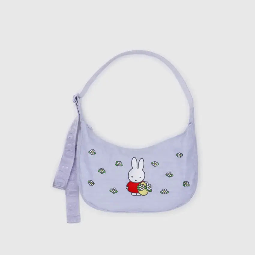 BAGGU Small Nylon Crescent Bag - Embroidered Miffy