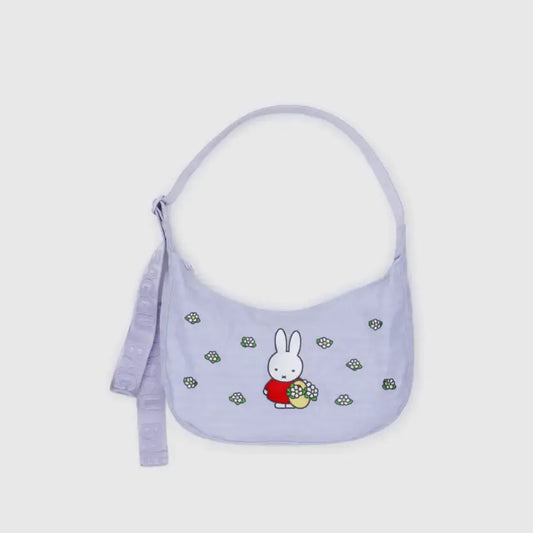 BAGGU Small Nylon Crescent Bag - Embroidered Miffy