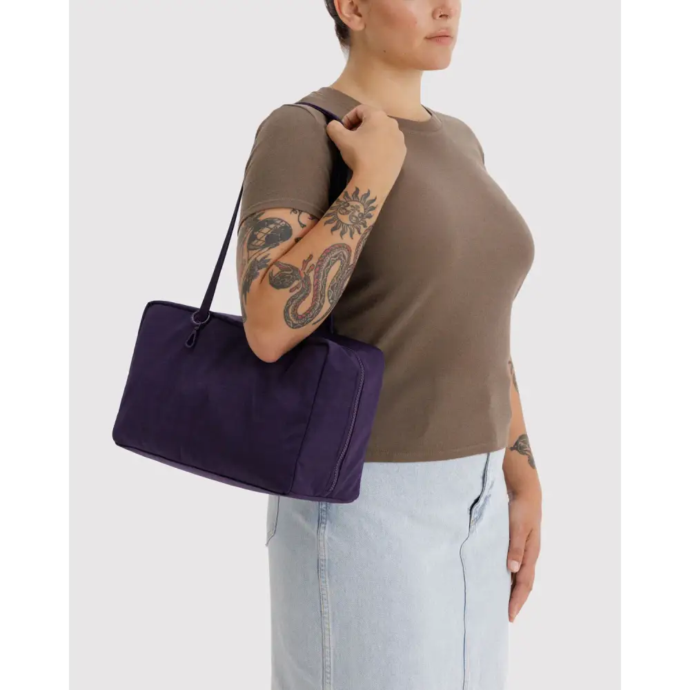 BAGGU Medium Nylon Bowler Bag - Fig