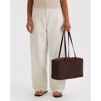 BAGGU Medium Nylon Bowler Bag - Coffee