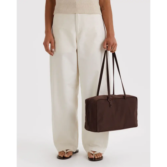 BAGGU Medium Nylon Bowler Bag - Coffee