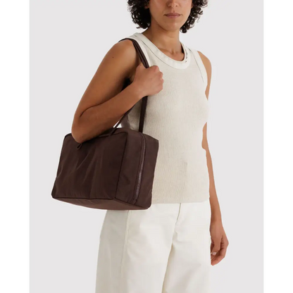 BAGGU Medium Nylon Bowler Bag - Coffee