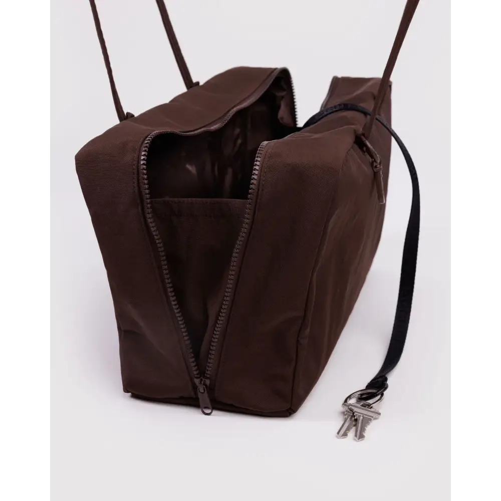 BAGGU Medium Nylon Bowler Bag - Coffee