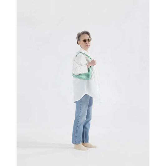 Baggu Mini Shoulder Bag Green Gingham - PABOOM