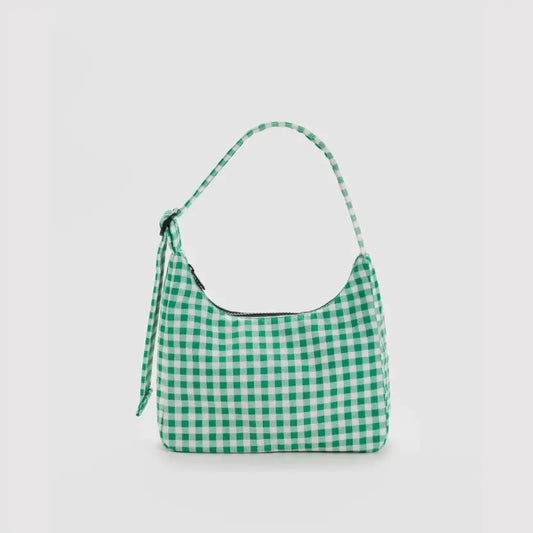 Baggu Mini Shoulder Bag Green Gingham - PABOOM