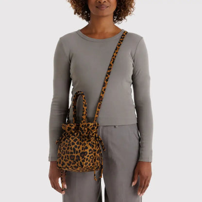 BAGGU Nylon Drawstring Bag - Leopard