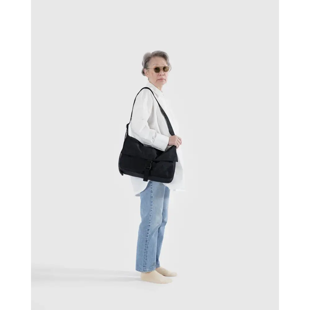 BAGGU Nylon Messenger Bag - Black