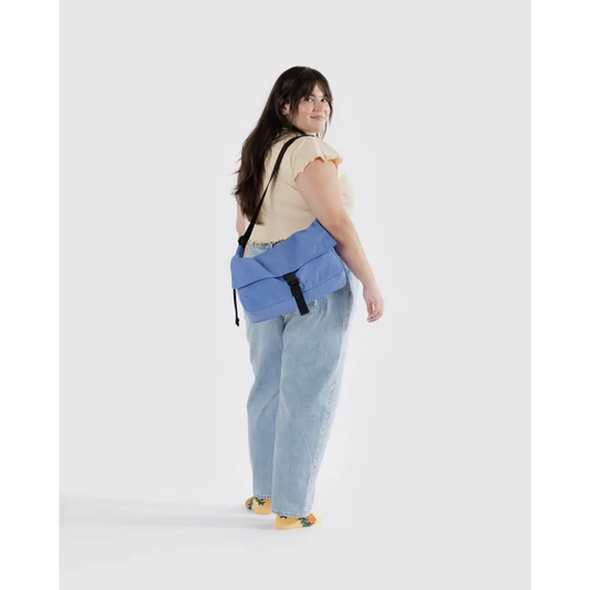 Nylon Messenger Bag Pansy Blue - PABOOM
