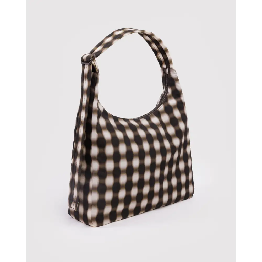 BAGGU Nylon Shoulder Bag - Blurred Gingham Brown