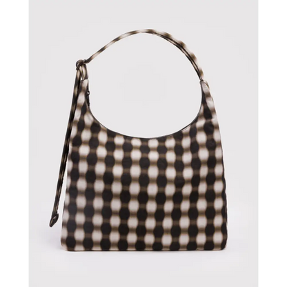 BAGGU Nylon Shoulder Bag - Blurred Gingham Brown