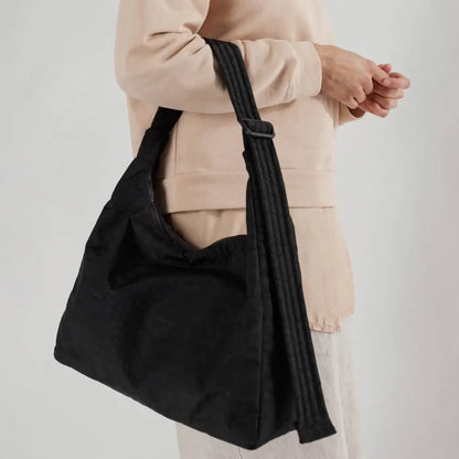 Nylon Shoulder Bag Black - PABOOM