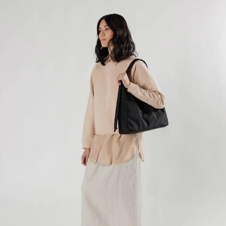 Nylon Shoulder Bag Black - PABOOM