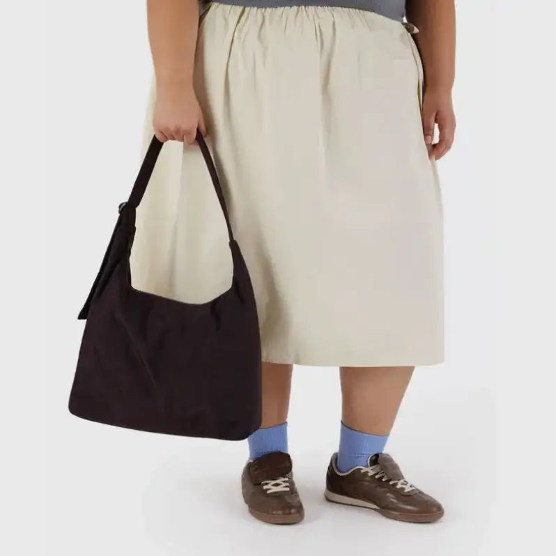 Nylon Shoulder Bag Chocolate Plum - PABOOM