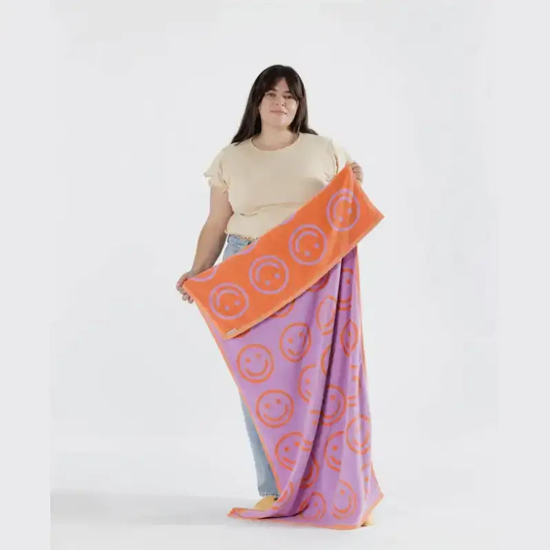 BAGGU Organic Cotton Bath Towel - Happy Lilac