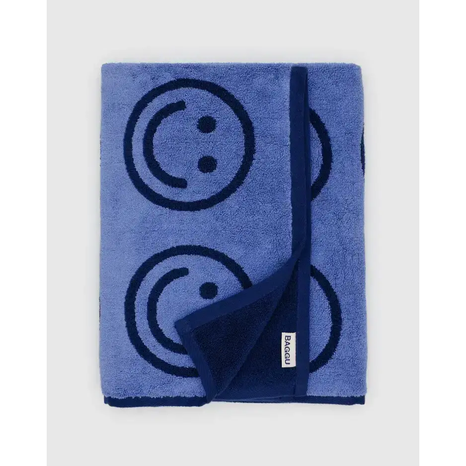 BAGGU Organic Cotton Bath Towel - Happy Blue