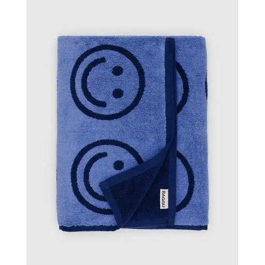 BAGGU Organic Cotton Bath Towel - Happy Blue
