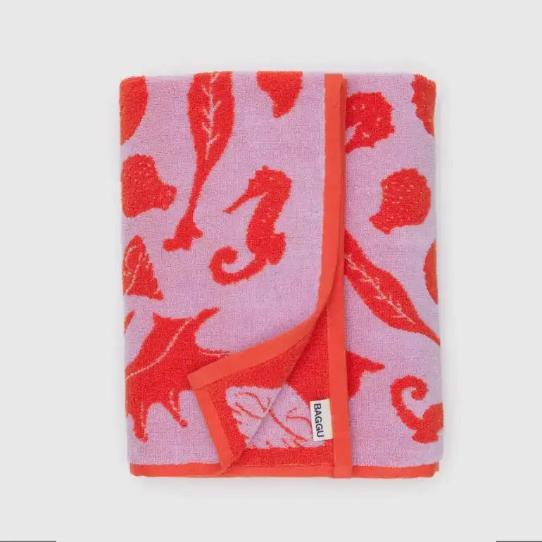 BAGGU Organic Cotton Bath Towel - Sea Shells