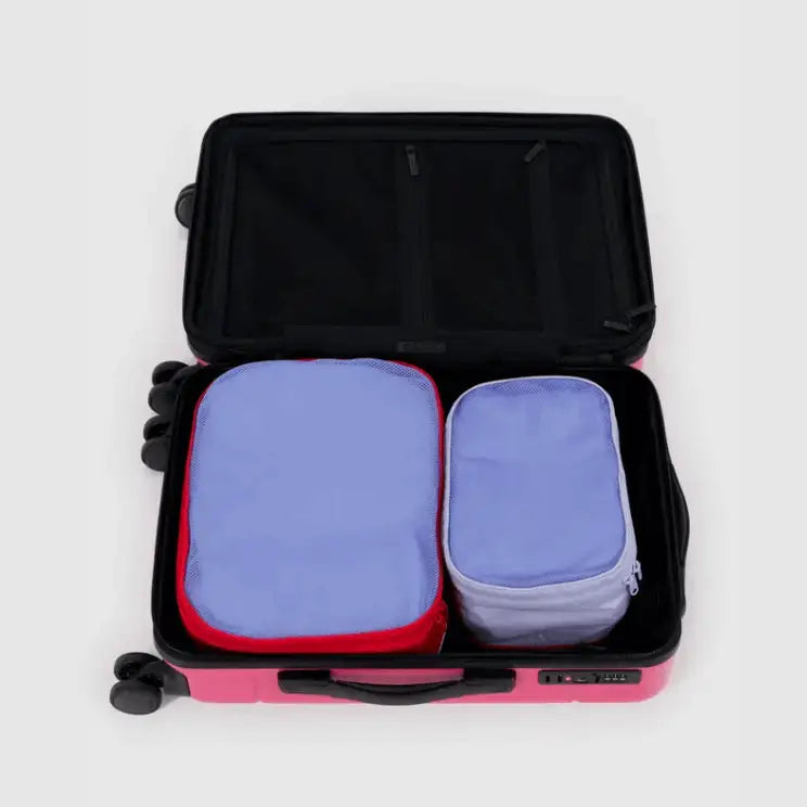 BAGGU Packing Cubes Mesh Berry Mix inside suitcase for organized travel - PABOOM