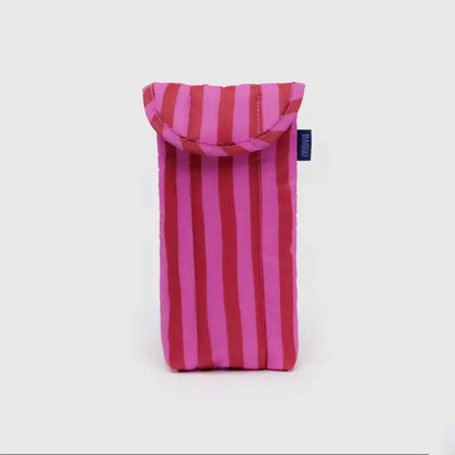 BAGGU - Puffy Glasses Sleeve Pink + Red Painted Stripe