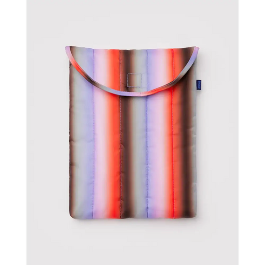 BAGGU Puffy Laptop Sleeve 13"/14" - Gradient Stripe Poppy & Lilac