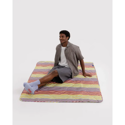 BAGGU Puffy Picnic Blanket - Gradient Stripe Multi