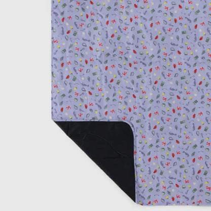 Baggu Backside and front design of Puffy Picnic Blanket Sea Charms folded out - PABOOM