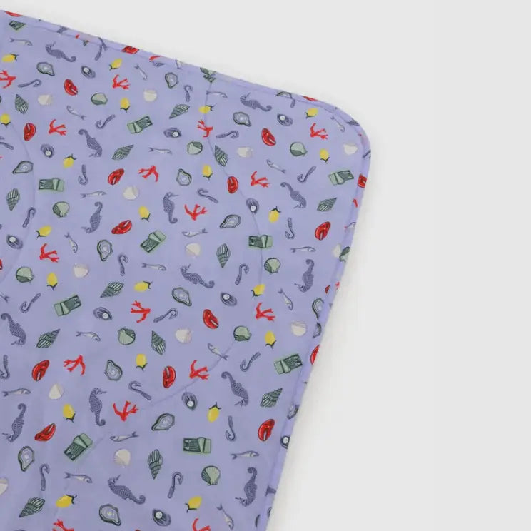 Baggu Corner detail of Puffy Picnic Blanket Sea Charms ocean charms pattern - PABOOM